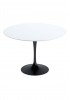 Tulip Round Dining Table MDF Top - White/ Black 100W